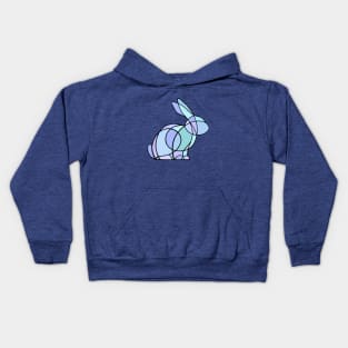 Blue stained glass rabbit Kids Hoodie